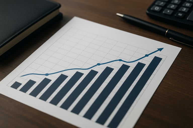 Business growth chart showing affiliate program success metrics